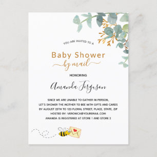 Baby Shower by mail eucalyptus greenery mum to bee Postcard