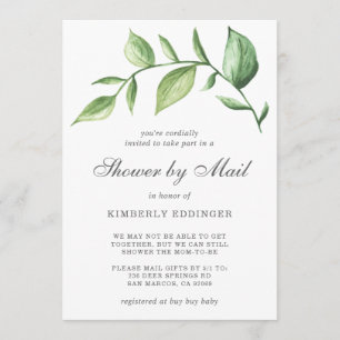 Baby Shower By Mail Gender Neutral Rustic Greenery Invitation