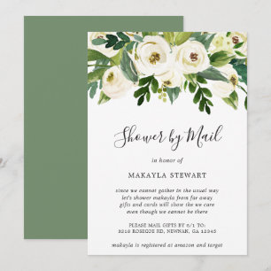 Baby Shower by Mail Girl Elegant White Floral Invitation