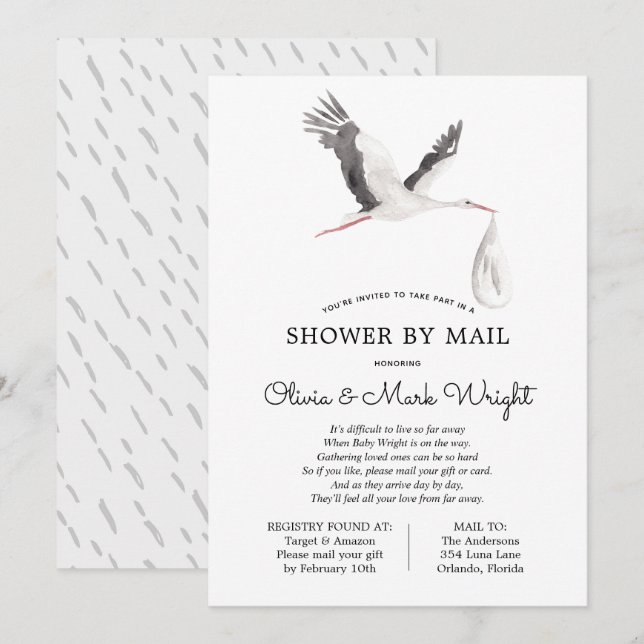 Baby Shower by Mail Invitation (Front/Back)