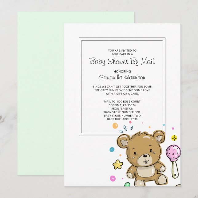 Baby Shower By Mail Invitation (Front/Back)