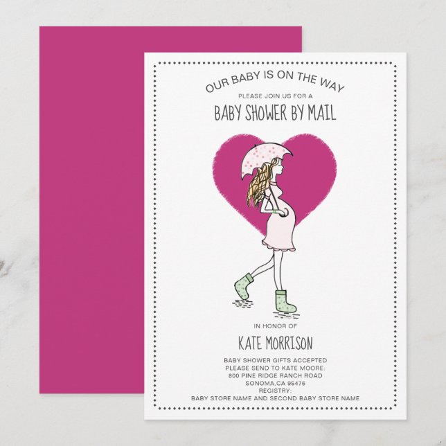 Baby Shower By Mail Invitation (Front/Back)