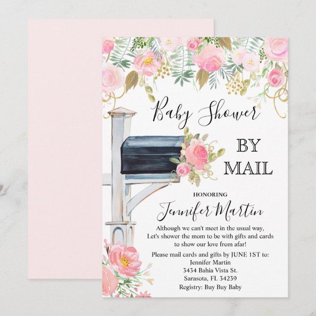 Baby Shower by Mail Invitation (Front/Back)