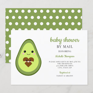 Baby Shower By Mail Kawaii Avocado Pregnant cute Invitation
