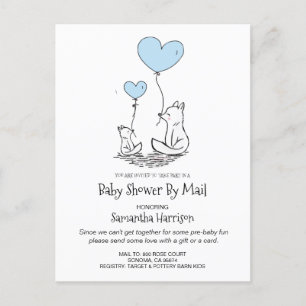 Baby Shower By Mail Mum And Baby Woodland Fox Boy Invitation Postcard
