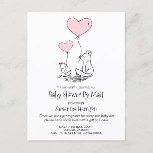Baby Shower By Mail Mum And Baby Woodland Fox Invitation Postcard