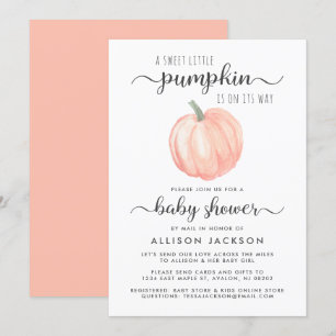 Baby Shower By Mail Pumpkin Orange Watercolor Invitation