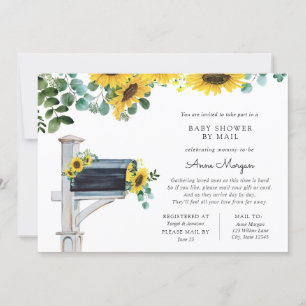 Baby Shower by Mail Sunflowers in Mailbox Invitation