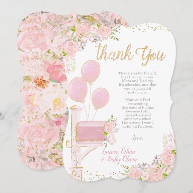 Baby Shower by Mail Thank You Cards (Front/Back)