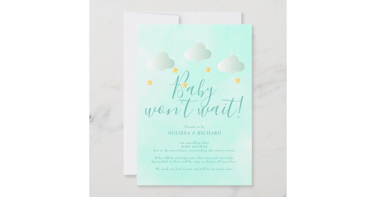Baby Shower Cancellation Shower by Mail Neutral Invitation Zazzle