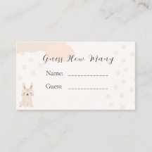 Baby Shower Candy Guessing Game Cards