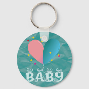 Baby Shower Card Key Ring