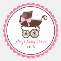 Baby Shower Carriage Stickers Favour