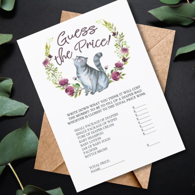 Baby Shower Cat Theme Guess the Price Game Invitation (Creator Uploaded)
