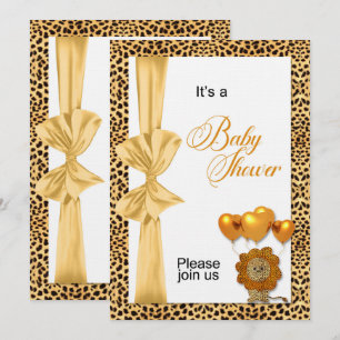 Baby Shower Cheetah Print Gender Neutral Invitation
