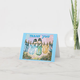Baby Shower Chickadee Birds Thank You Card