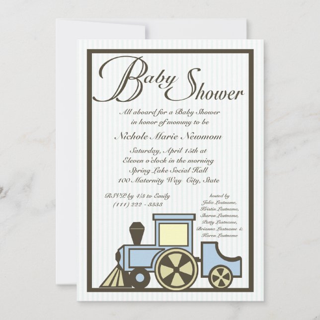 Baby Shower Choo Choo Train Invitation (Front)