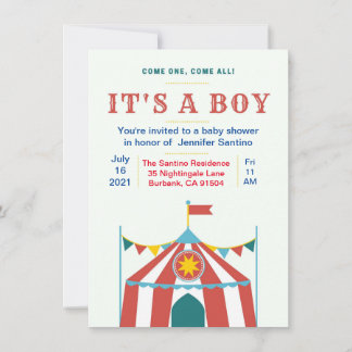 Baby shower circus invitation