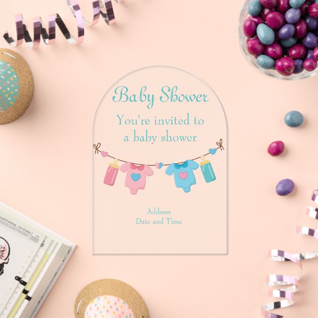 Baby Shower Clear Acrylic Invitation Card 1 (Insitu (Celebration))