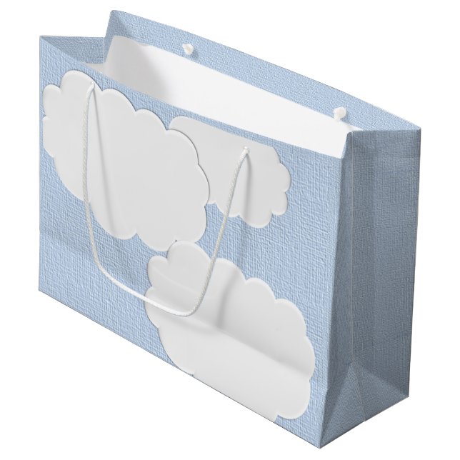 Baby Shower Clouds Large Gift Bag (Front Angled)