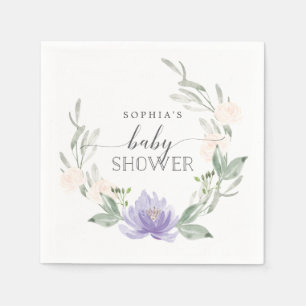Baby Shower Cocktail Napkins Pastel Purple