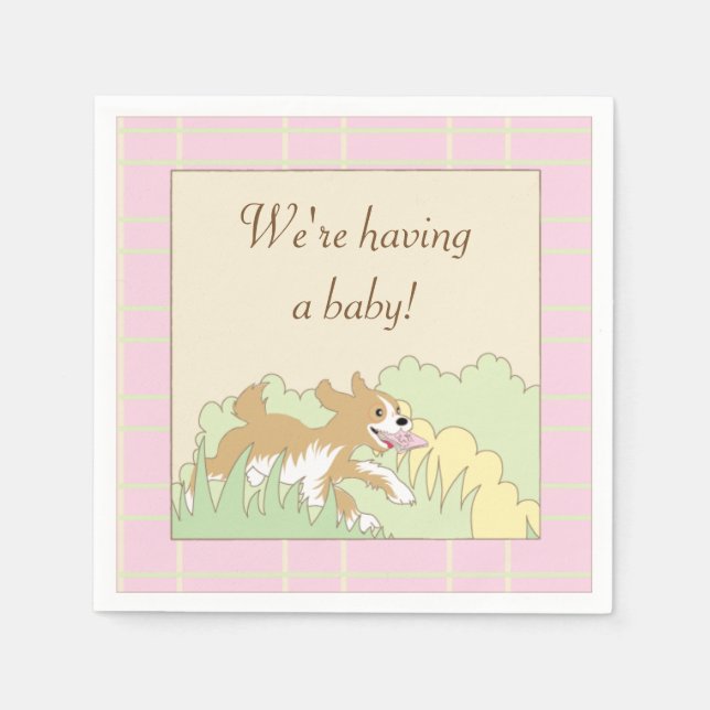 Baby Shower Cocktail Napkins/Pink Build a Shower Napkin (Front)