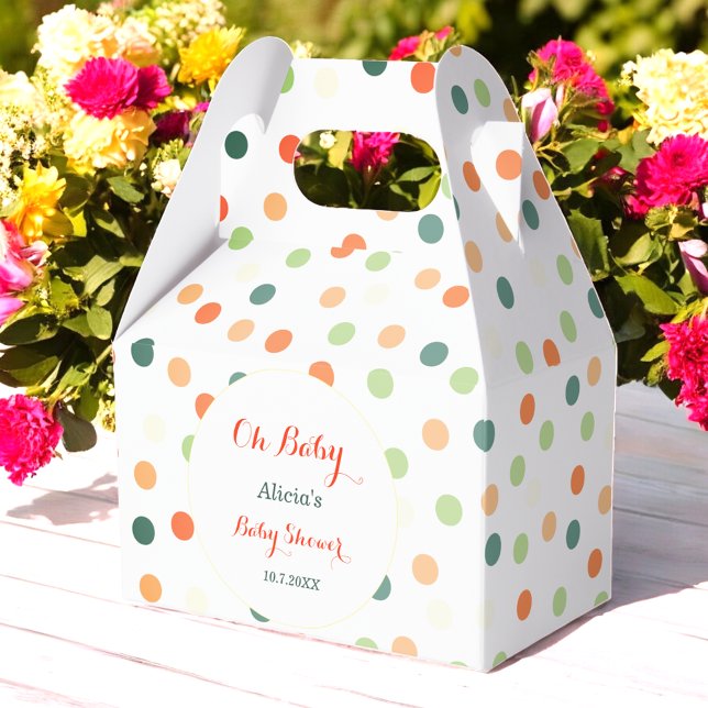 Baby Shower Colourful Dots Cute Pattern Favour Box (Creator Uploaded)
