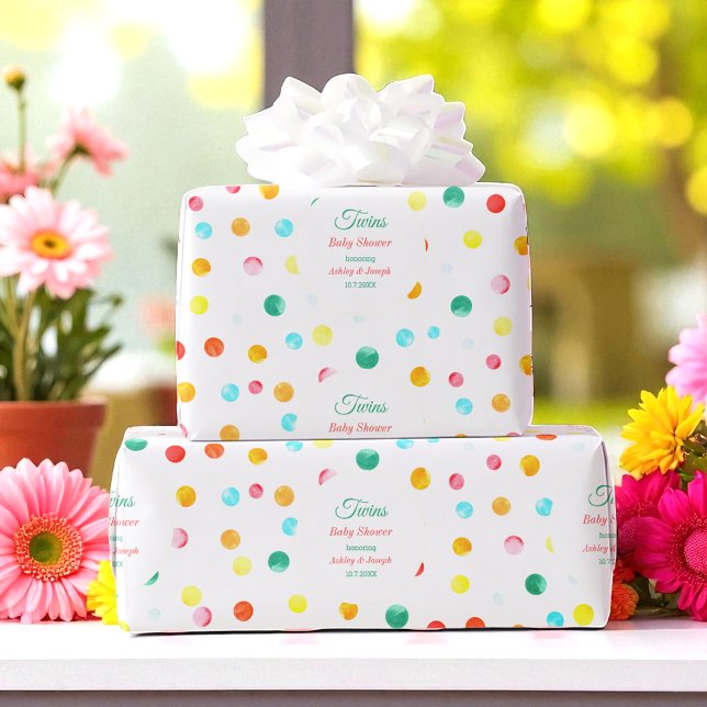 Baby Shower Colourful Dots Wrapping Paper (Creator Uploaded)