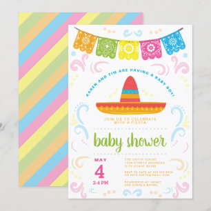 Baby Shower Colourful May FIESTA invitation