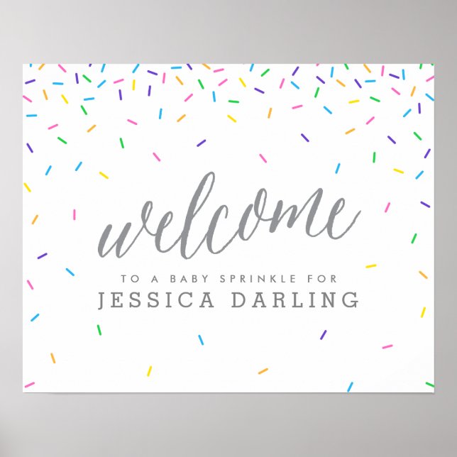 Baby Shower Colourful Sprinkle Welcome Sign (Front)