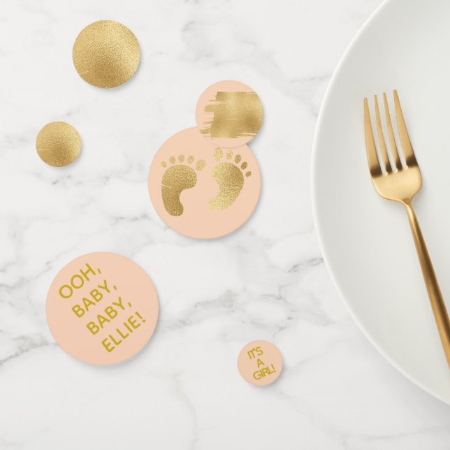 Baby Shower Confetti Classic Pink N Gold (Group)