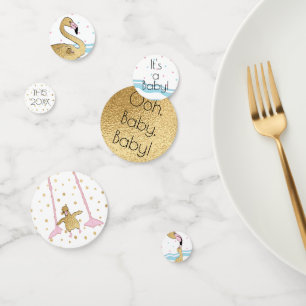 Baby Shower Confetti Gold Mummy N Baby Flamingo