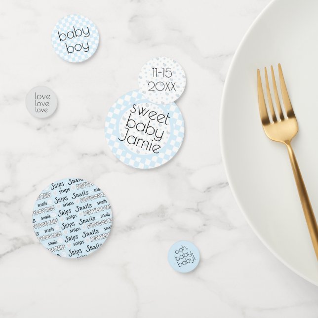 Baby Shower Confetti Snips and Snails Blue N Grey (Group)