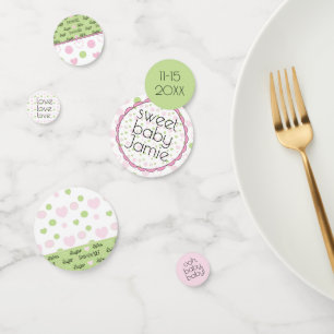Baby Shower Confetti Sugar and Spice Pink N Green