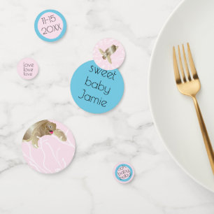 Baby Shower Confetti Turtle Pink and Turquoise