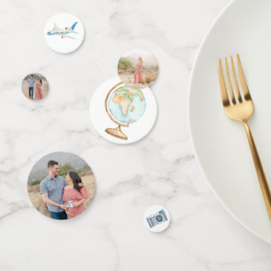 Baby Shower Confetti World Travel Illustration