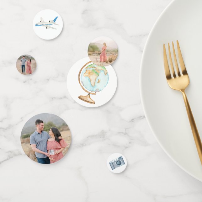 Baby Shower Confetti World Travel Illustration (Group)