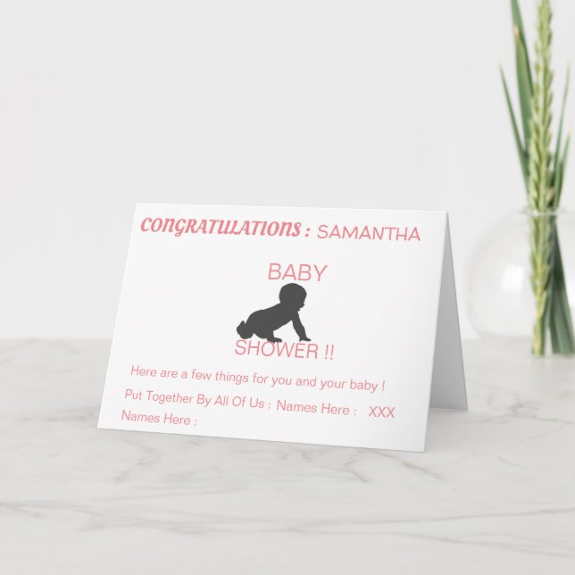 BABY SHOWER CONGRATULATIONS MOTHER CARD (Front)
