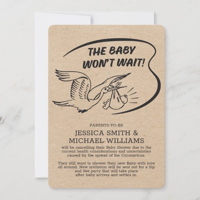 Baby Shower Corona Virus Cancellation Card (Front)