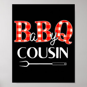 Baby Shower Cousin Bbq Party Cute Matching Family Poster