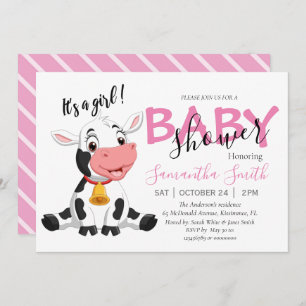 Baby Shower Cow Girl  Announcement