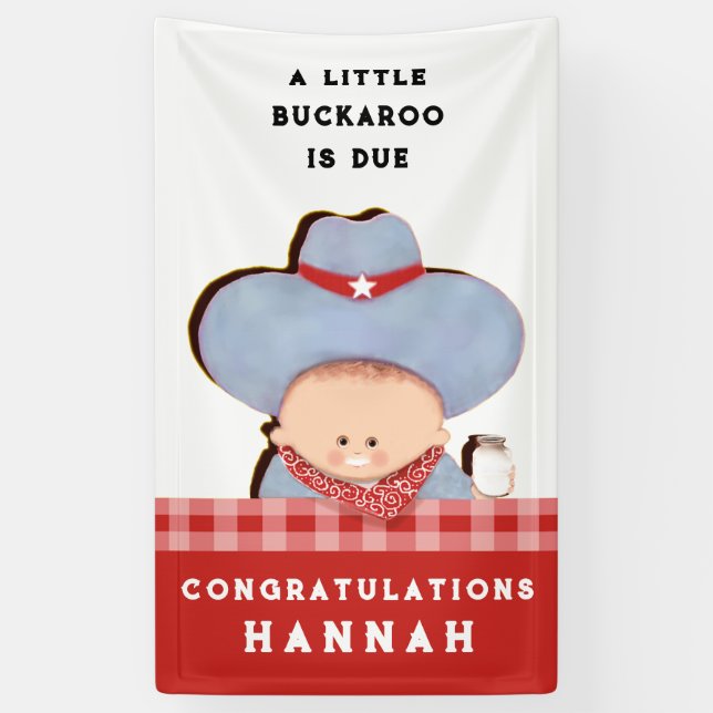 Baby Shower Cowboy Congrats Banner (Vertical)