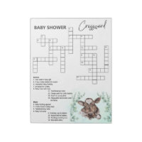 Baby Shower Crossword Cow Calf Game