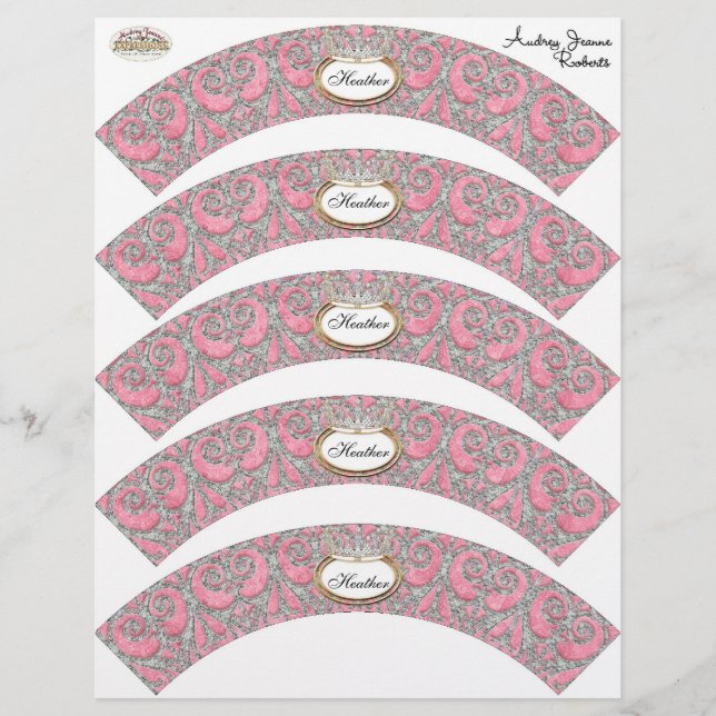 Baby Shower Cupcake Decor - Royal Princess Crown Flyer (Front)