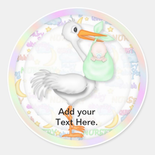 Baby Shower Cupcake Toppers Stickers (Front)