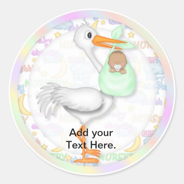 Baby Shower Cupcake Toppers Stickers (Front)