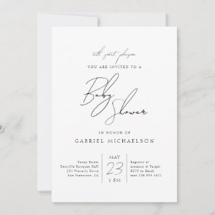 Baby Shower Cursive Script Invitation