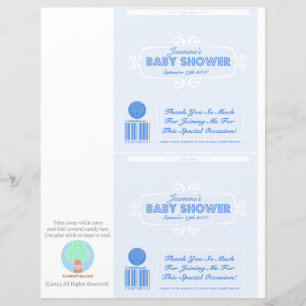 Baby Shower Custom Candy Bar Wrappers Blue