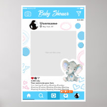 Baby Shower Custom Selfie Frame Elefante