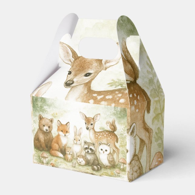 Baby Shower Cute Baby Animals Favour Box (Front Side)